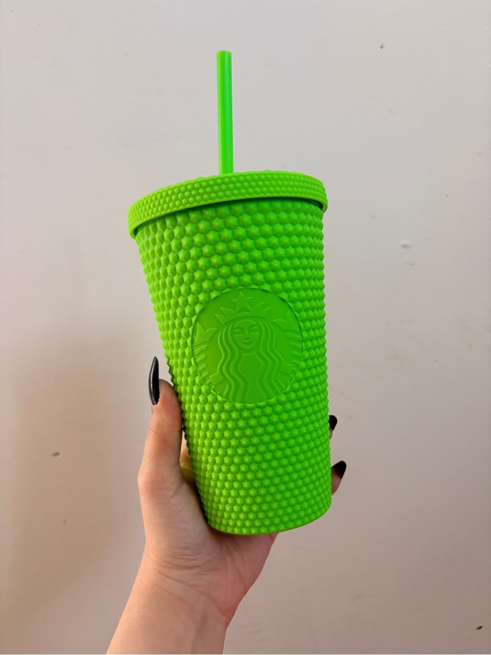 Starbucks Bright Green Textured Studded Tumbler with Straw